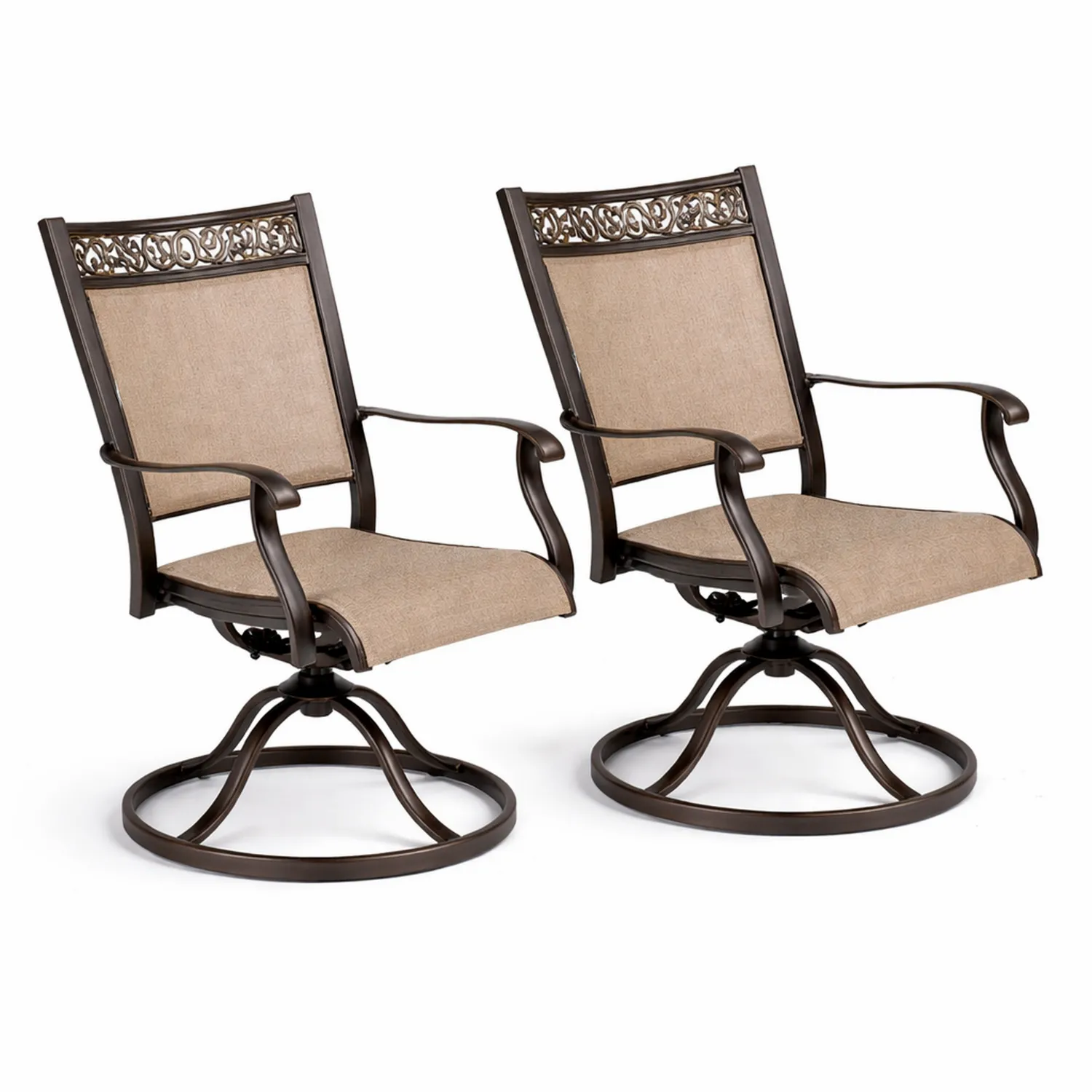 Ensemble de 2 chaises pivotantes en métal avec assise en polyester