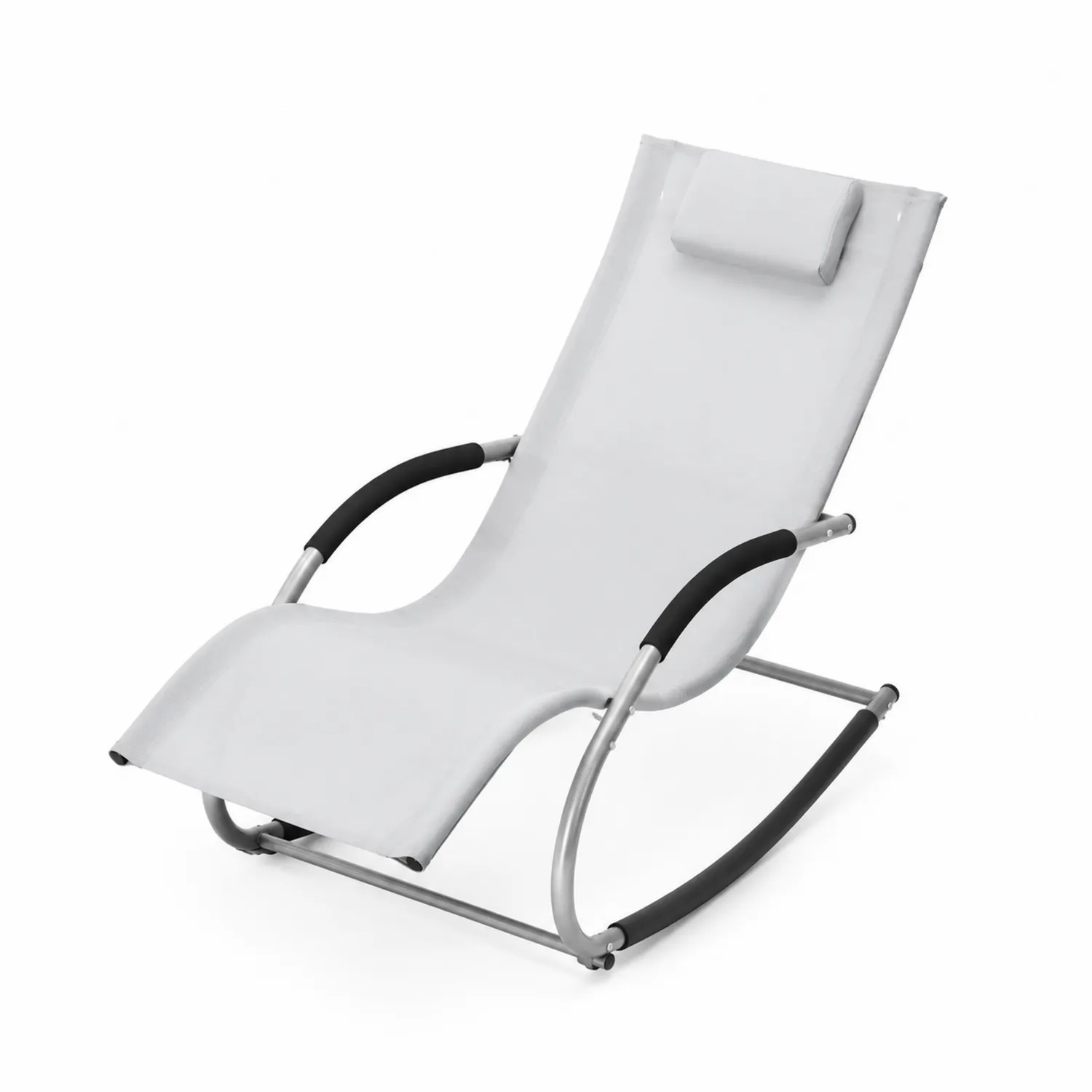 Chaise Longue en Textilène et Acier Gris