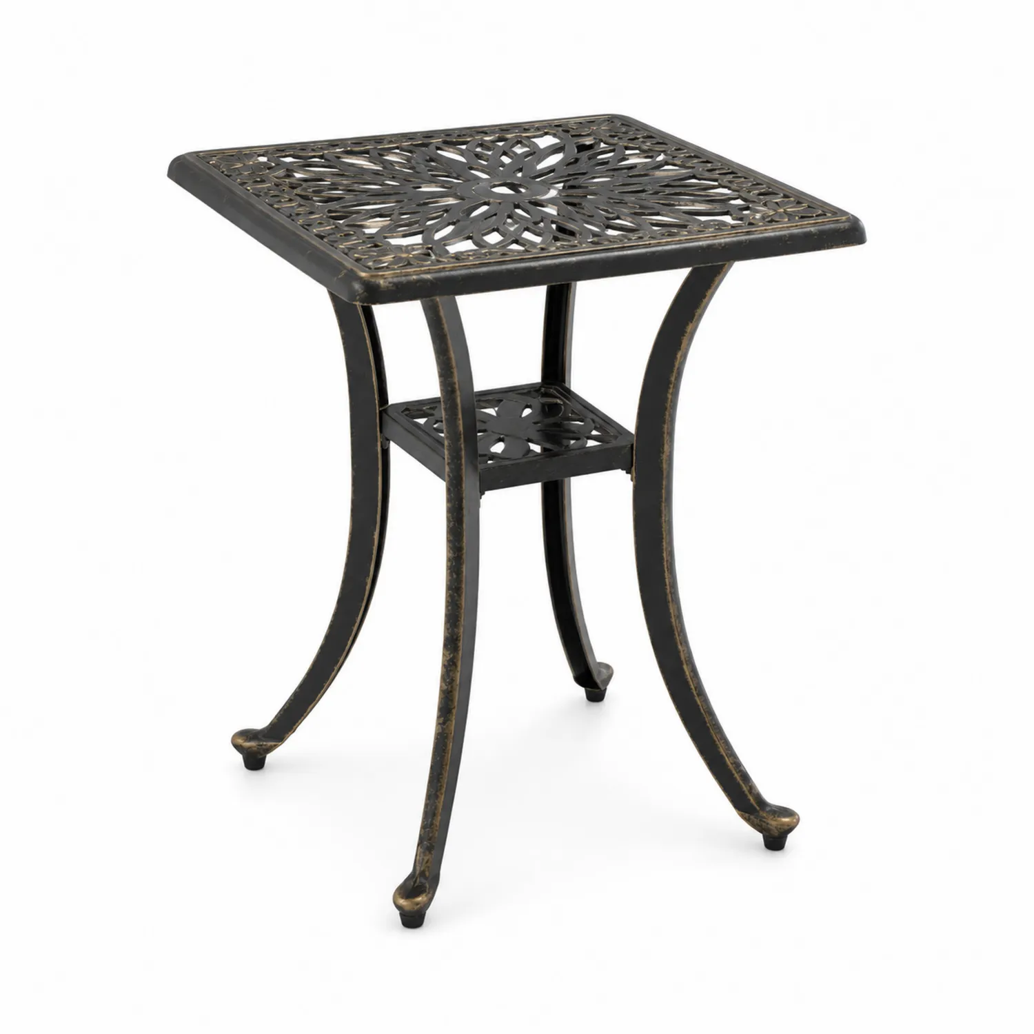 Table d'extérieur en aluminium ajouré noir