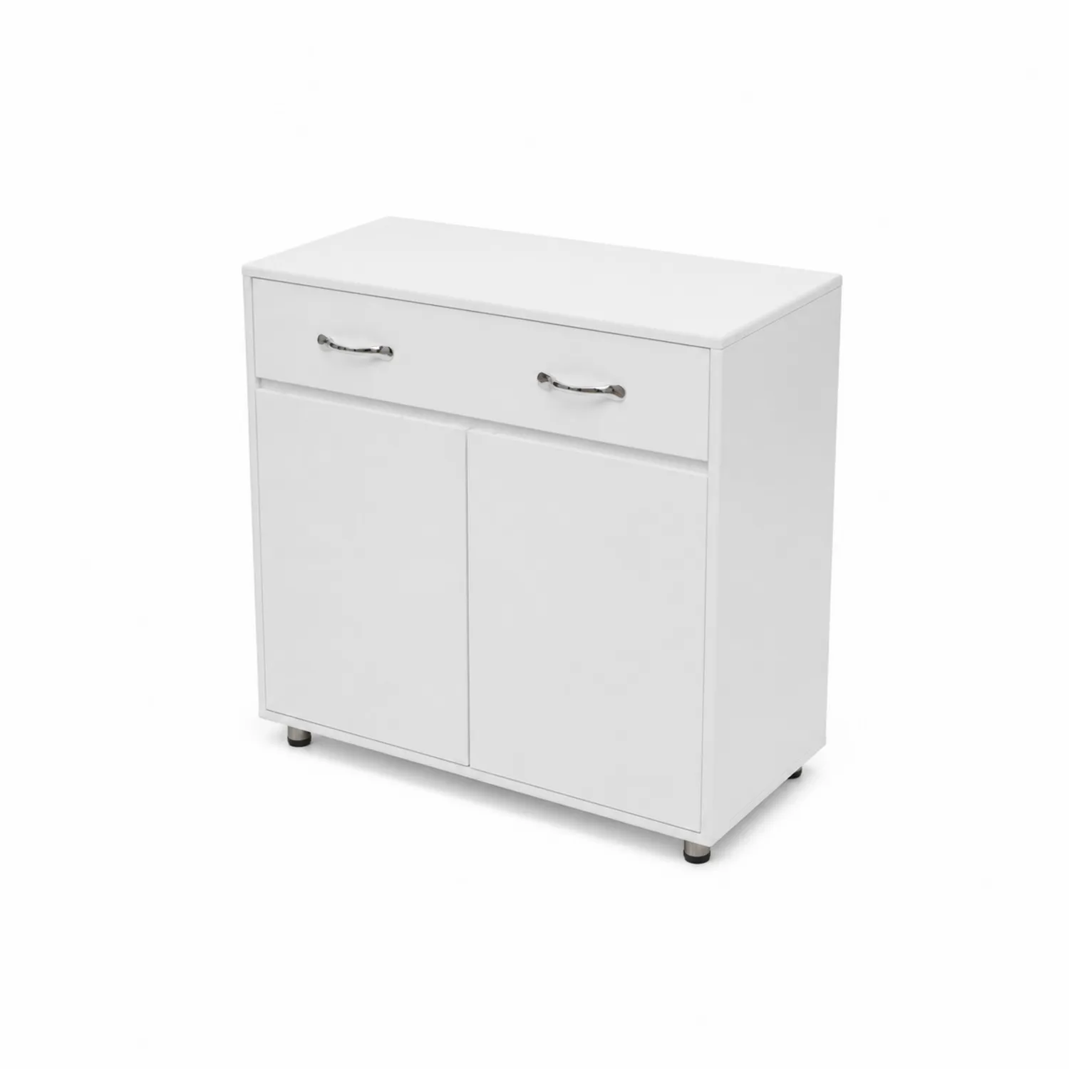 Buffet en bois blanc avec portes et tiroir