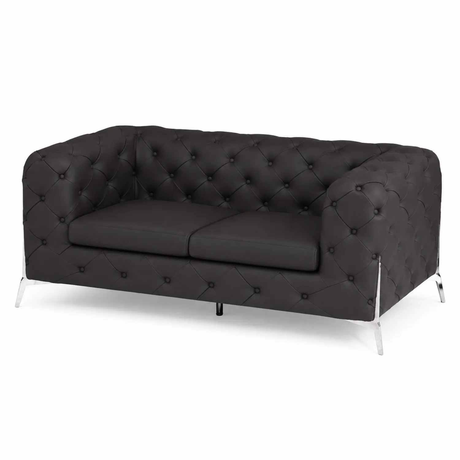 Canapé cuir noir à deux places