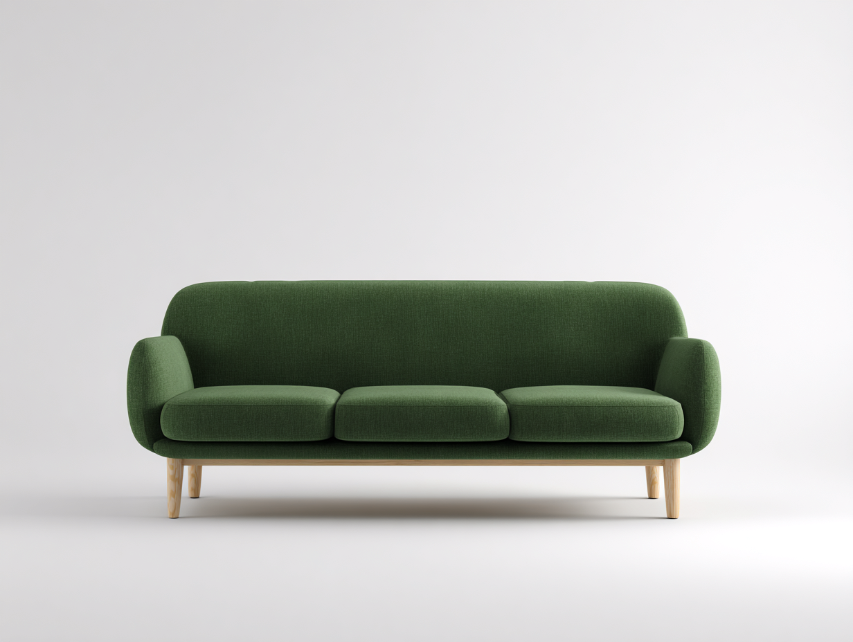 Sofás 3 plazas tela 200x85x85 cm - verde - diseño moderno para salón-Mitaaloft