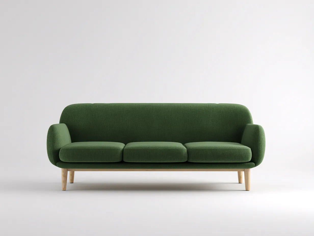 Sofás 3 plazas tela 200x85x85 cm - verde - diseño moderno para salón-Mitaaloft