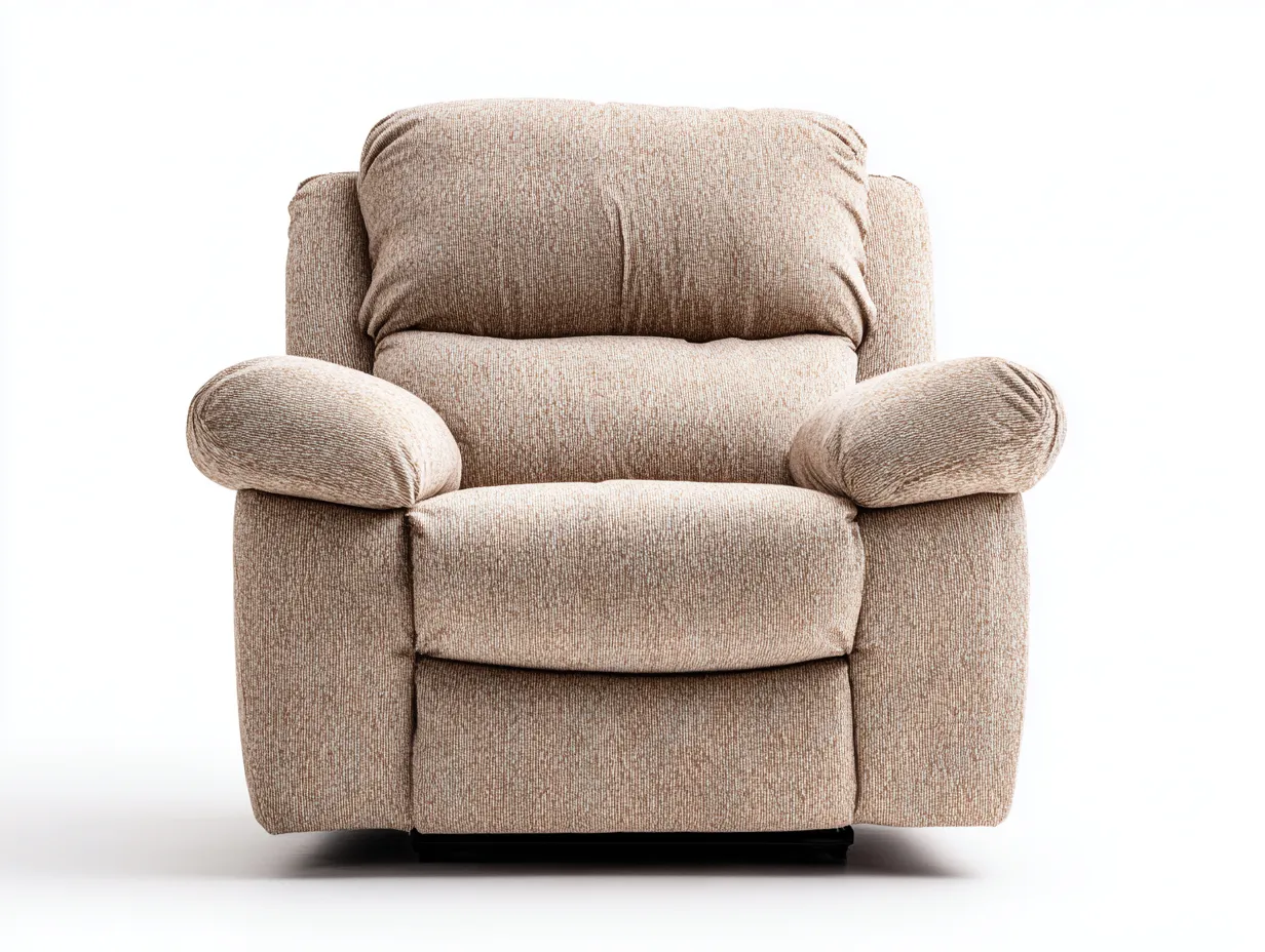 Sillones reclinables de tela 90x95x100 cm - color beige - diseño cómodo para salón-Mitaaloft