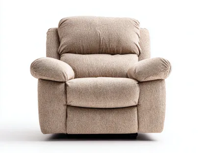 Sillones reclinables de tela 90x95x100 cm - color beige - diseño cómodo para salón-Mitaaloft