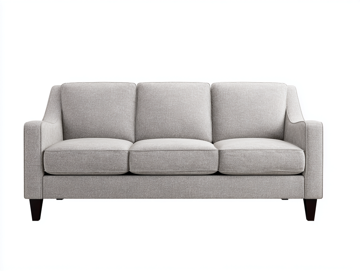 Sofás 3 plazas de tela 205x85x90 cm - color gris claro - diseño moderno-Mitaaloft