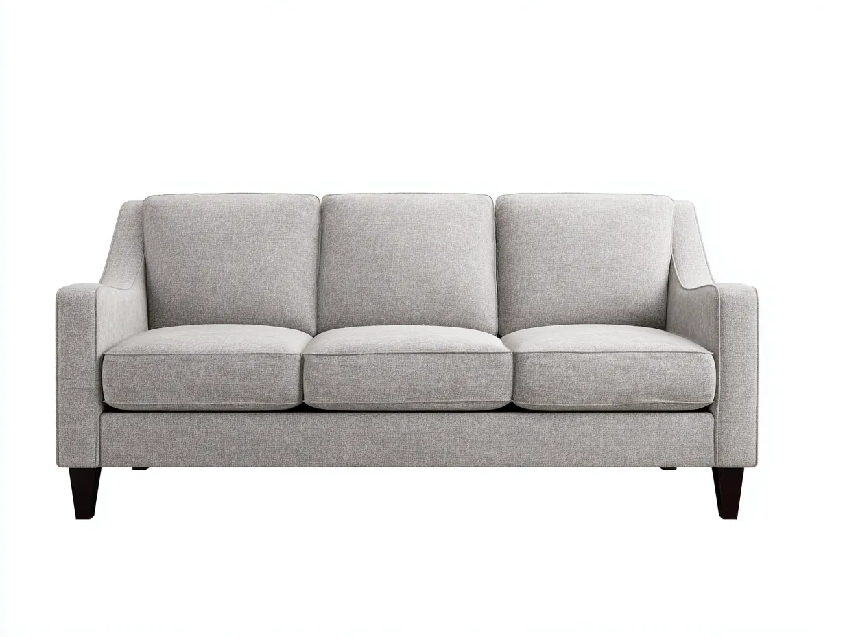 Sofás 3 plazas de tela 205x85x90 cm - color gris claro - diseño moderno-Mitaaloft