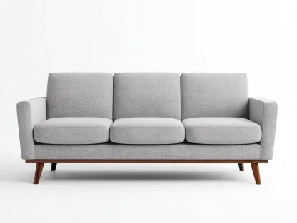 Sofás 3 plazas tela 202x84x86 cm - gris claro - diseño moderno para salón-Mitaaloft
