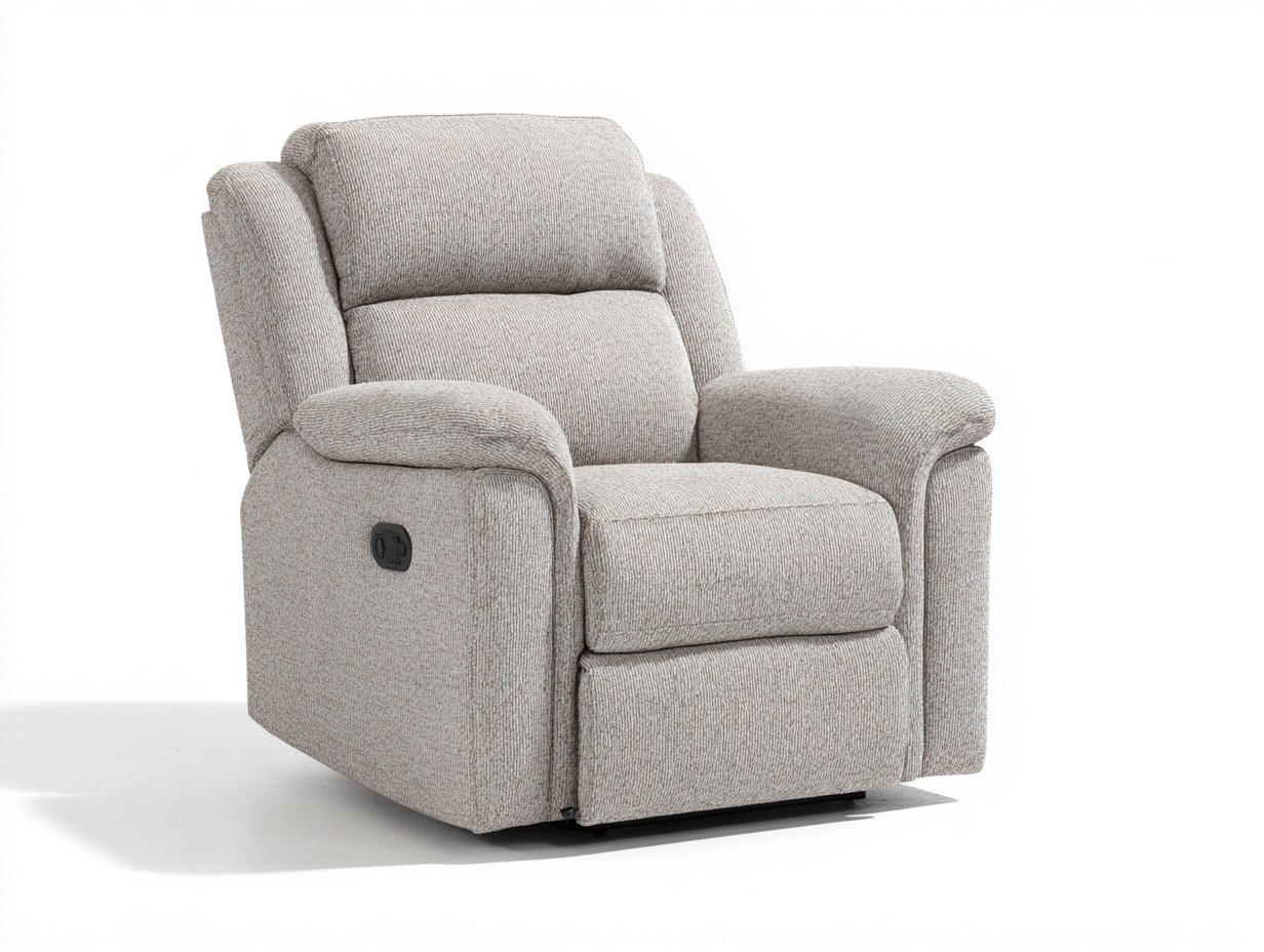 Sillones reclinables tela 94x90x102 cm - beige - diseño moderno para salón-Mitaaloft