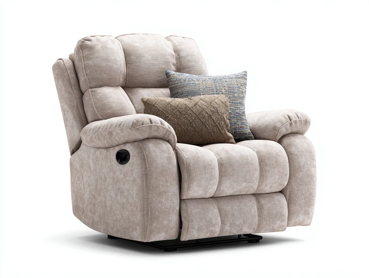 Sillones reclinables tela 98x92x102 cm beige confort acolchado moderno-Mitaaloft