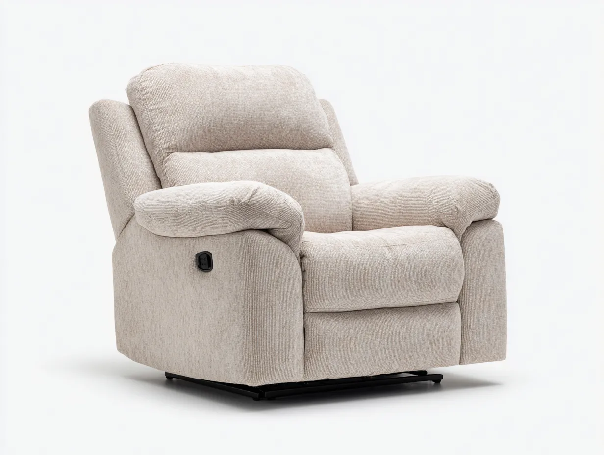 Sillones reclinables de tela 92x95x102 cm - color beige - diseño confortable-Mitaaloft