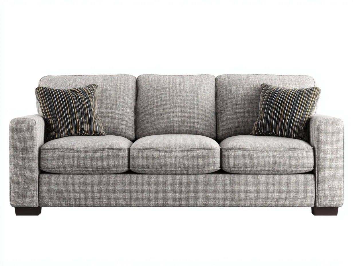 Sofás 3 plazas tela 205x88x85 cm gris oscuro confort firme diseño moderno compacto-Mitaaloft