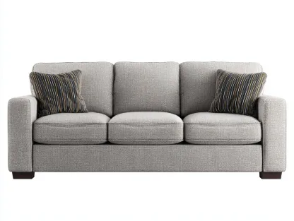 Sofás 3 plazas tela 205x88x85 cm gris oscuro confort firme diseño moderno compacto-Mitaaloft
