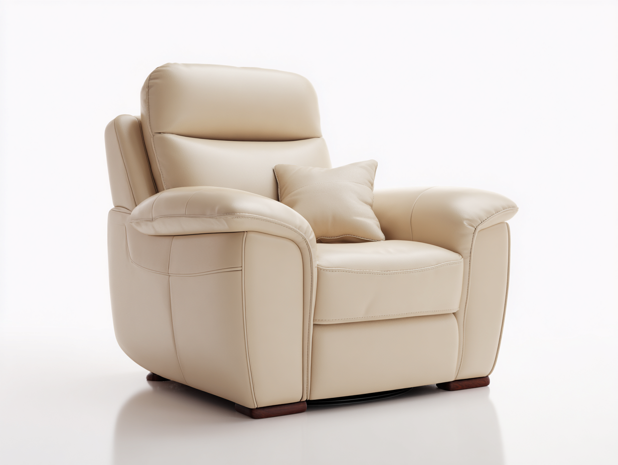 Sillones reclinables cuero sintético 95x90x100 cm - beige - diseño moderno para salón-Mitaaloft