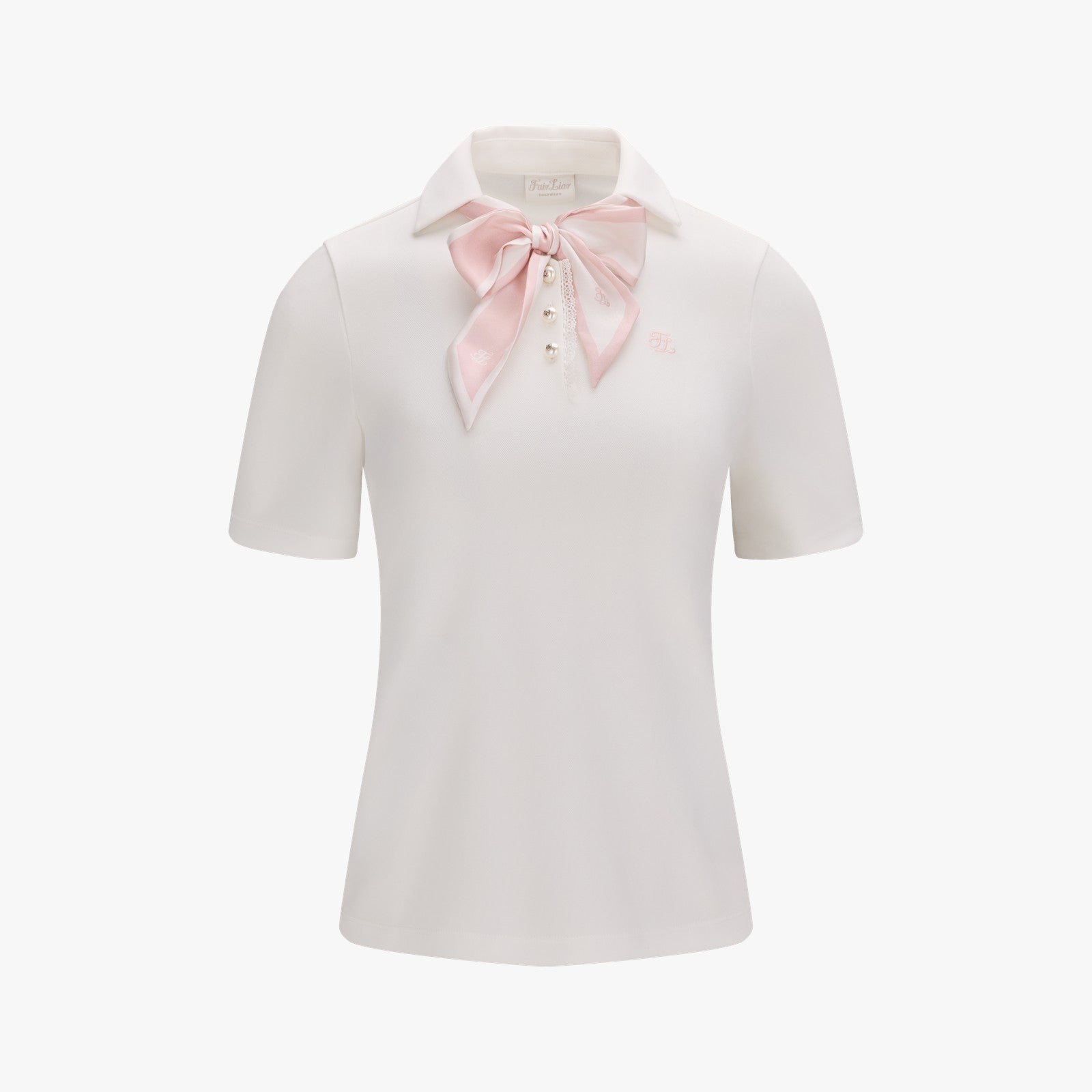 Scarf Set Open-neck T-Shirt