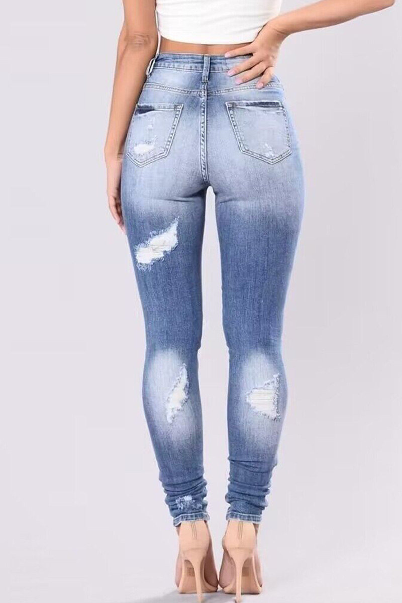 Women's Body-Hugging Ripped Denim Jeans