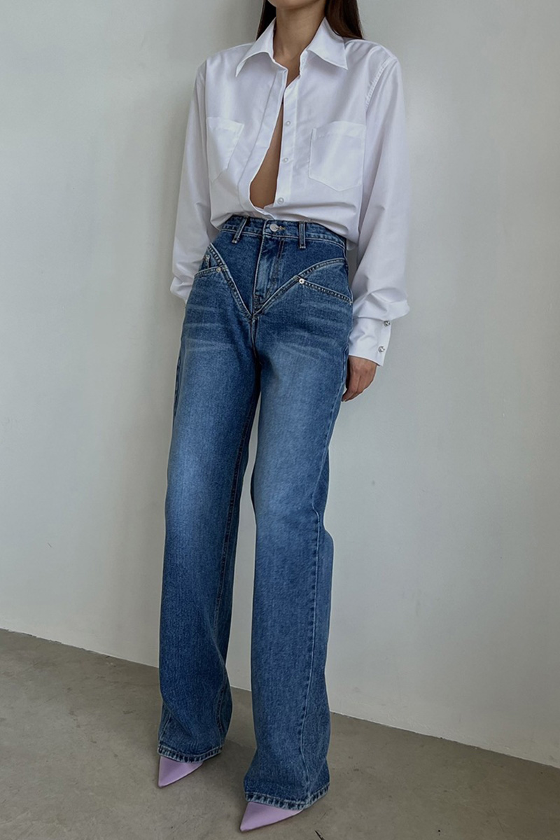 Women's Trendy Dropped-Waist Patchwork Jeans