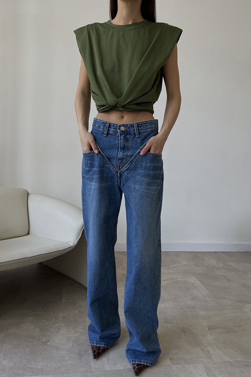 Women's Trendy Dropped-Waist Patchwork Jeans