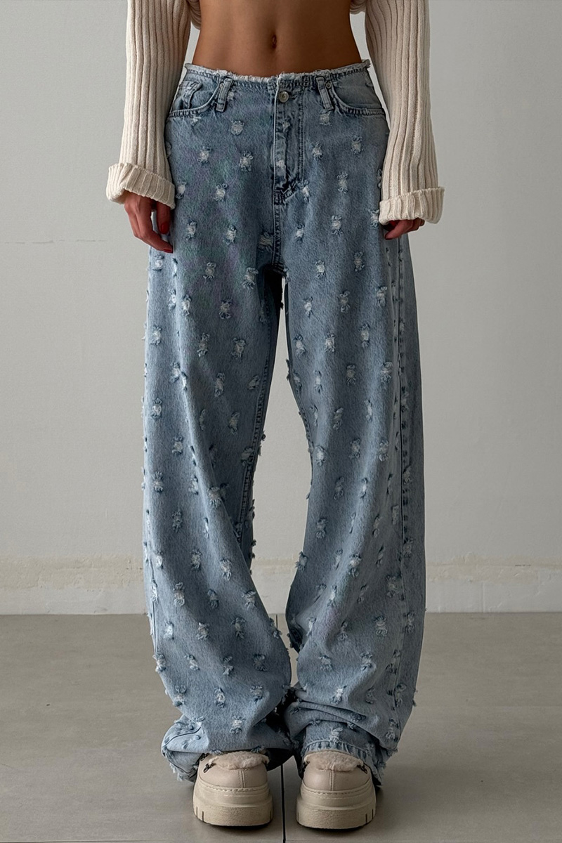 Women's Stylish Raw Hem Accents Jeans