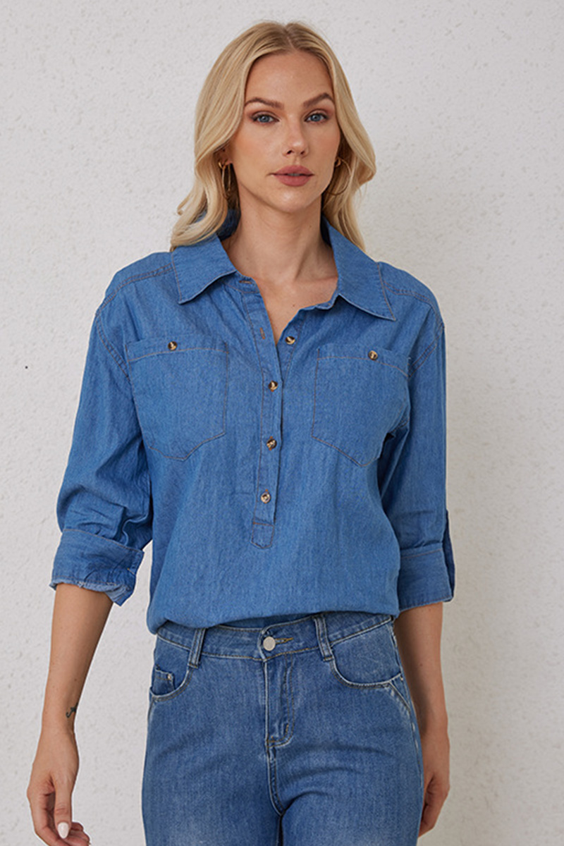 Women's Lightweight Commuter Denim Shirt