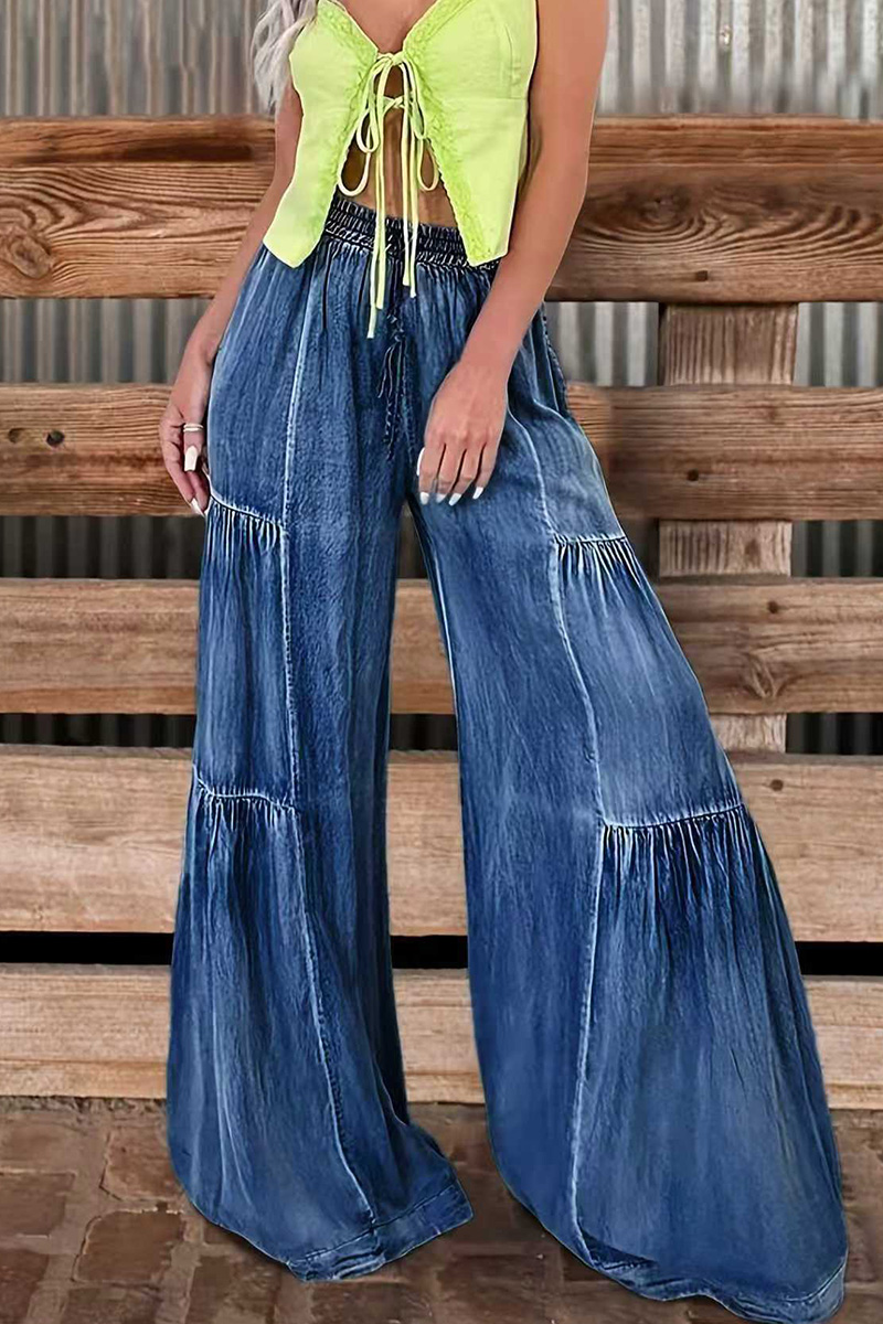 Women's High-Waisted Stretch Flare Jeans with Fluid Drop-Hem