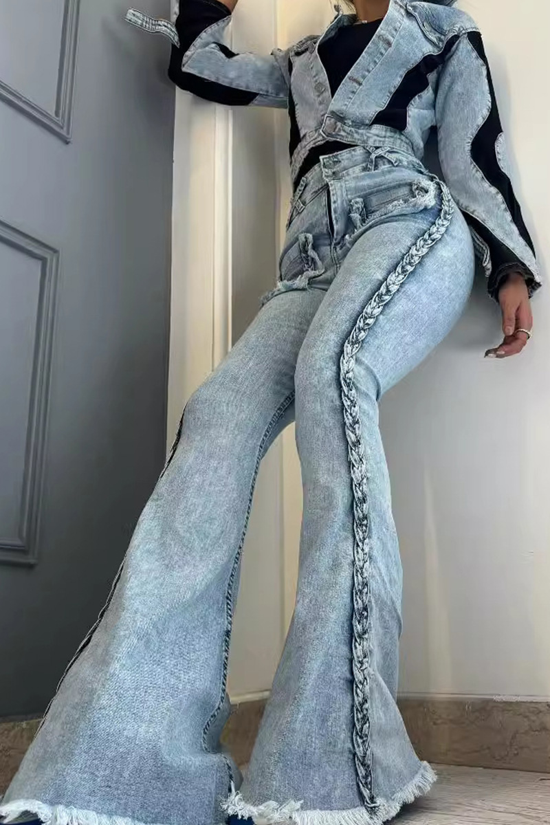 Women's Versatile High Waist Slim Fit Floor Length Twist Jeans