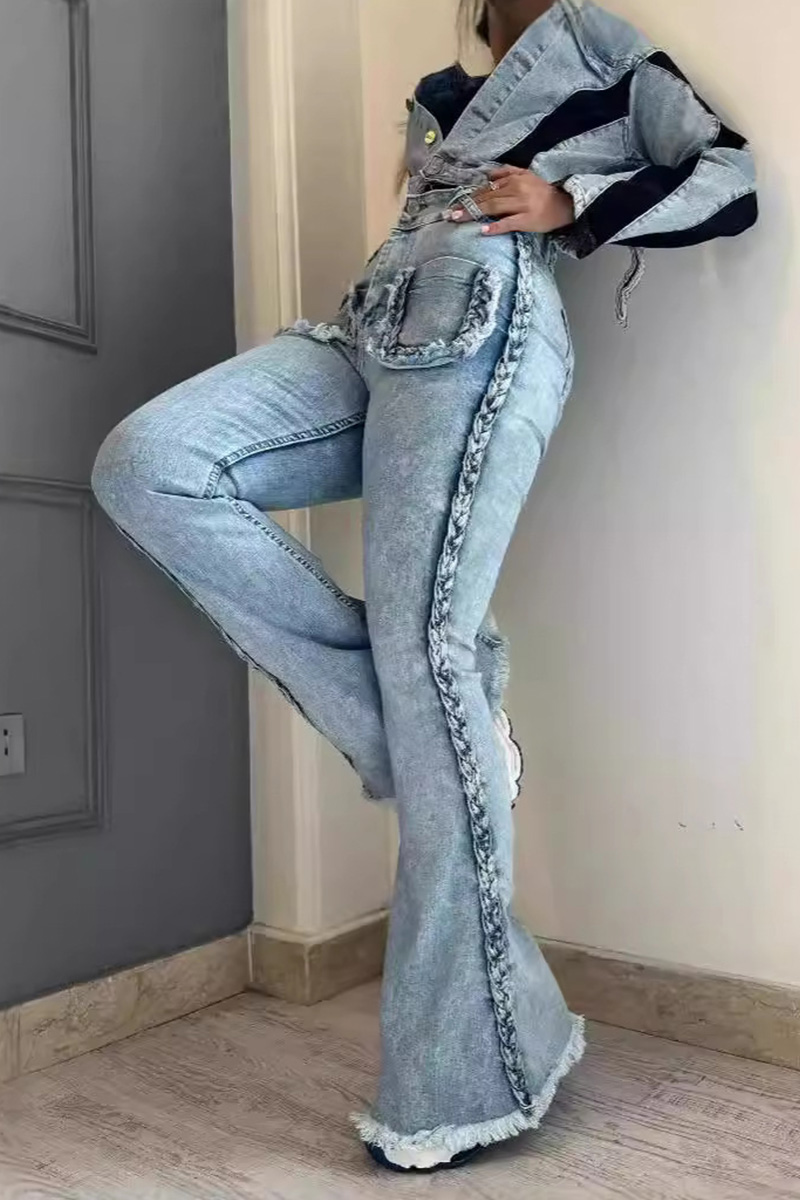 Women's Versatile High Waist Slim Fit Floor Length Twist Jeans