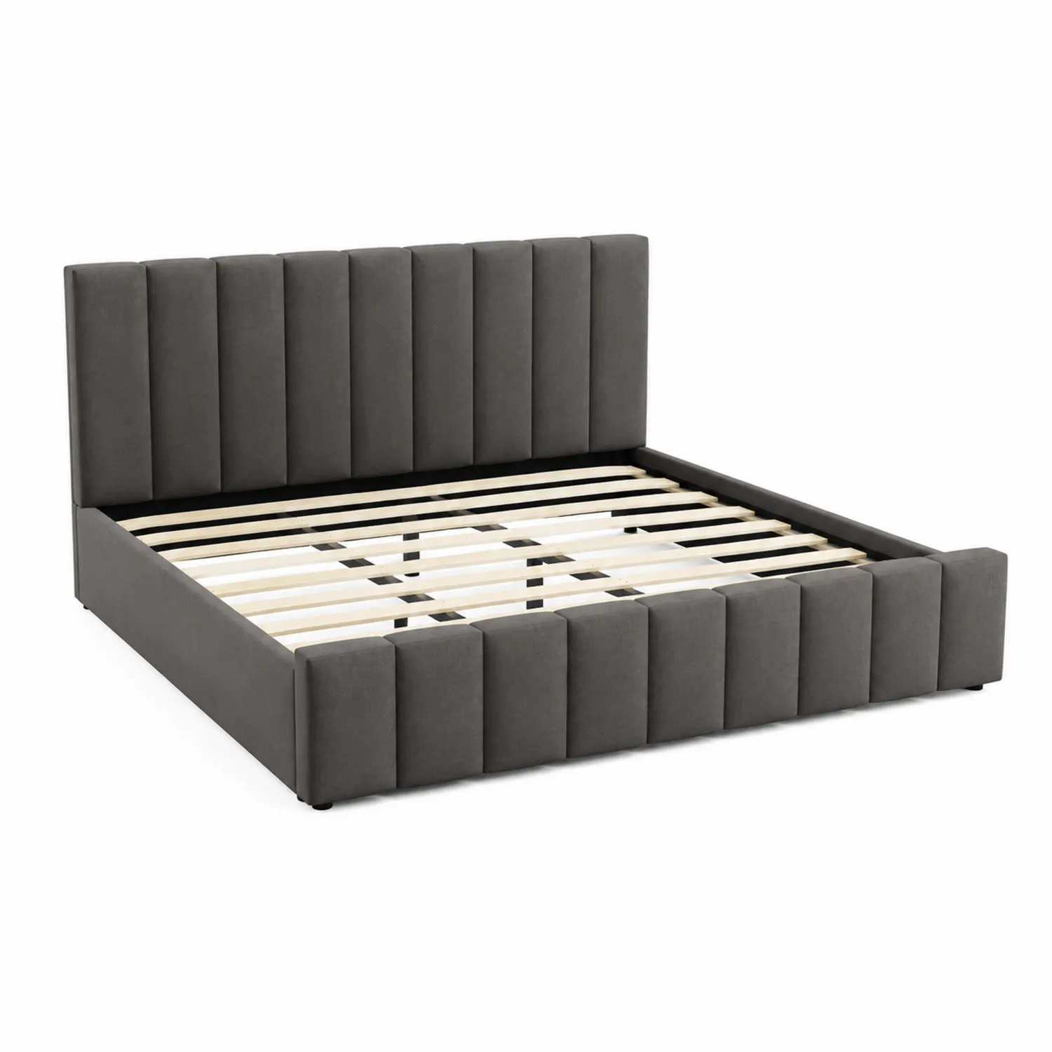 Lit en tissu Gris Anthracite 160x200 cm