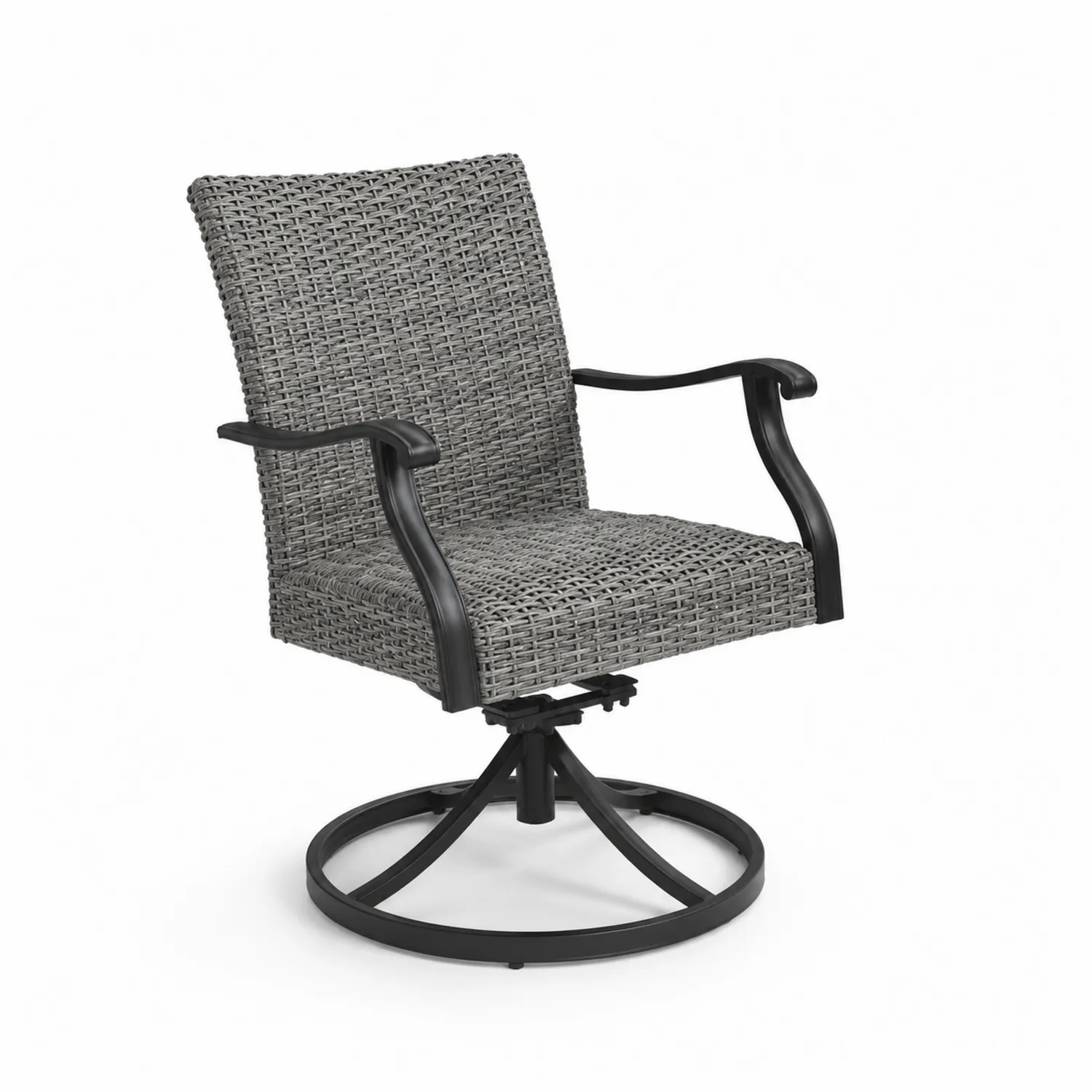 Chaise pivotante en rotin avec cadre en aluminium Gris