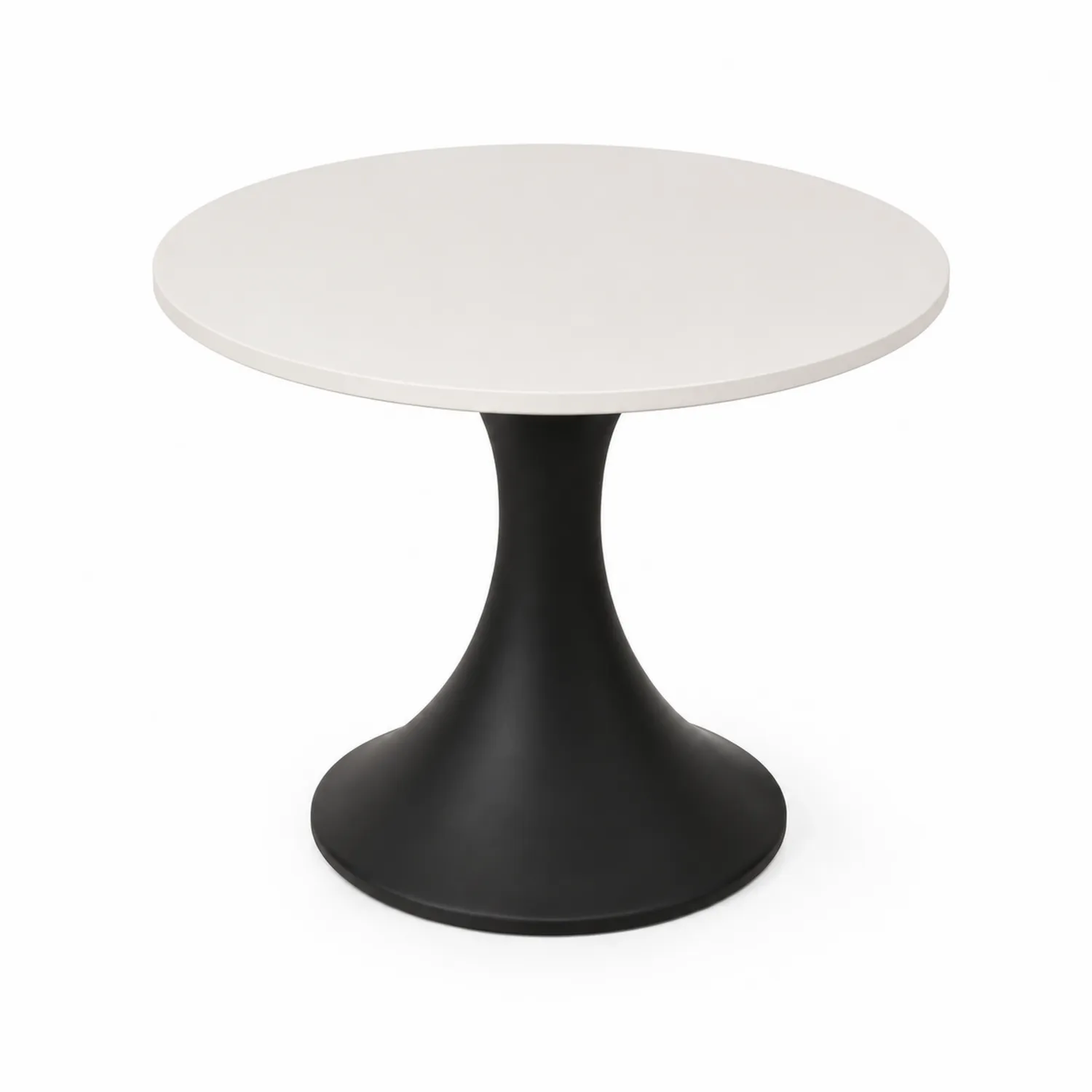 Table ronde en marbre et métal Blanc/Noir 100 cm