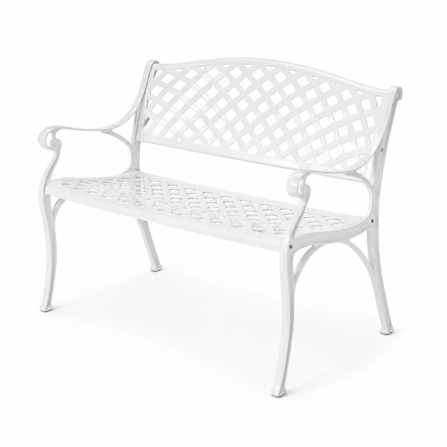 Banc en métal blanc pour extérieur