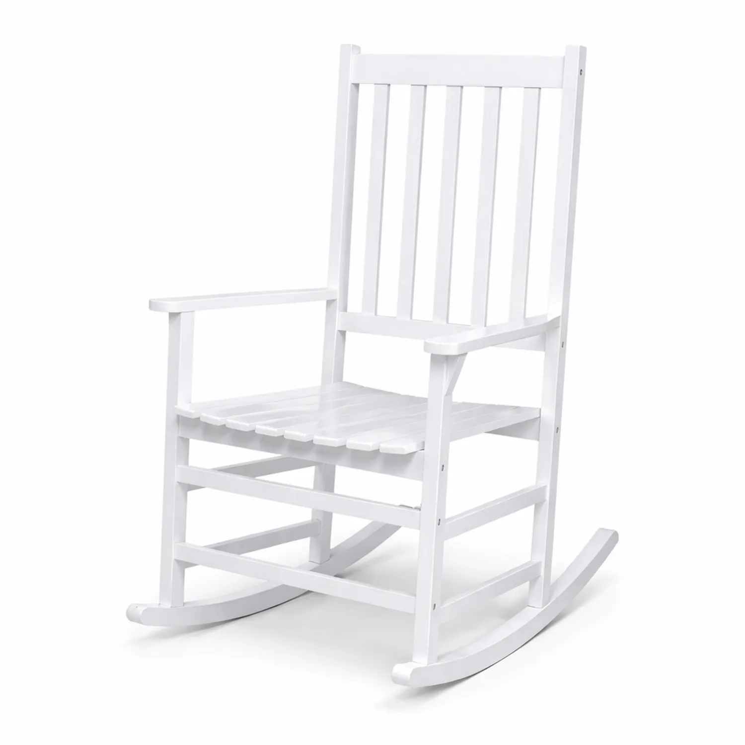 Chaise à bascule en bois d'acacia blanc