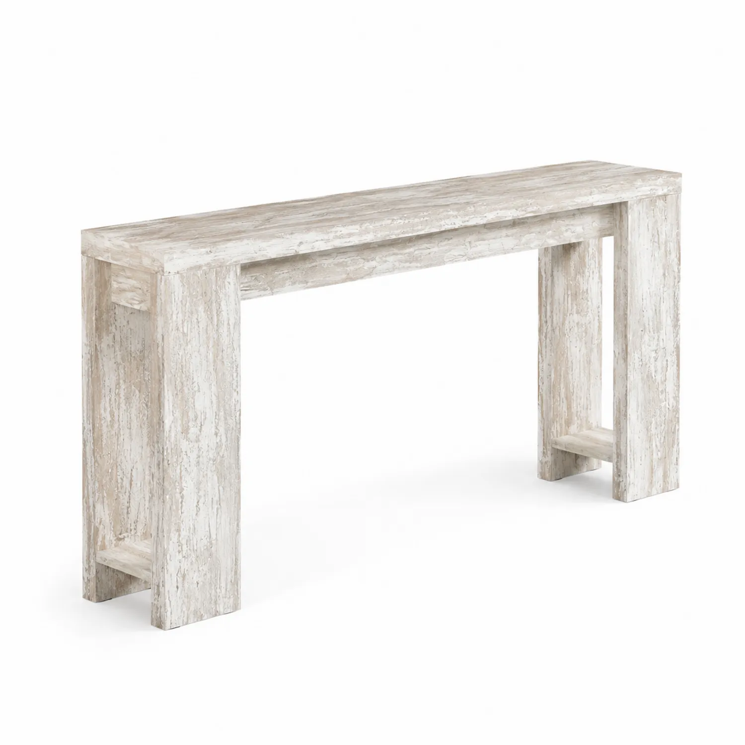 Table console en bois de manguier 120cm x 30cm x 80cm Blanc