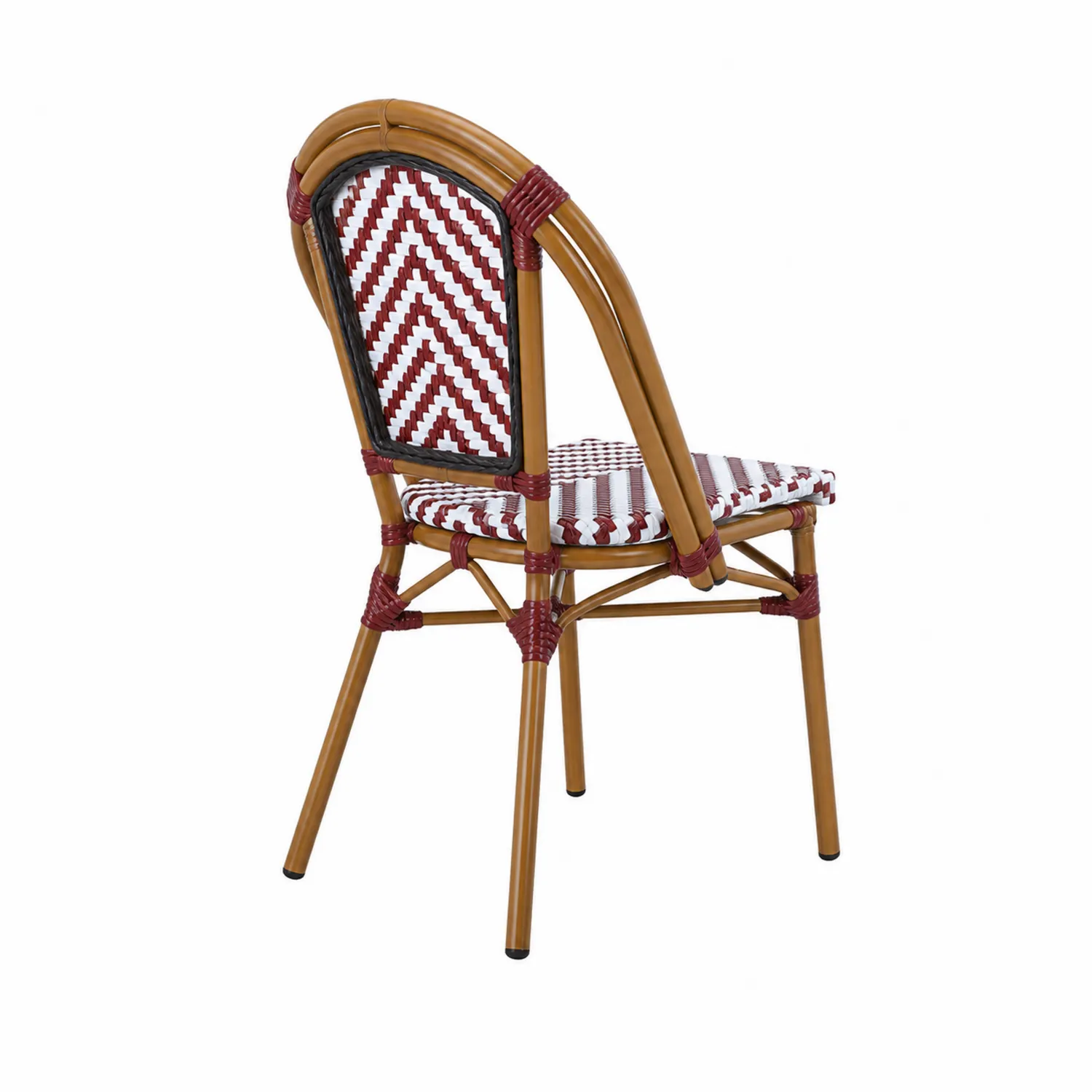 Chaise en rotin synthétique Rouge/Blanc
