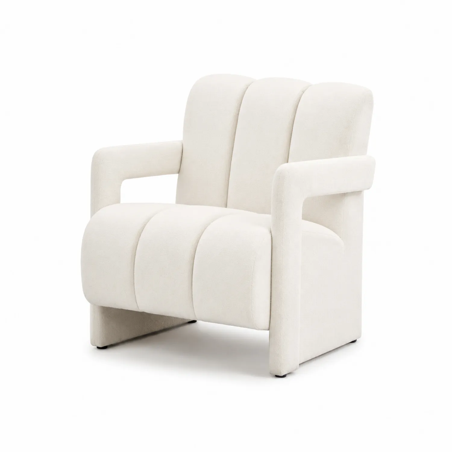 Fauteuil en tissu polyester blanc 90cm x 75cm x 80cm