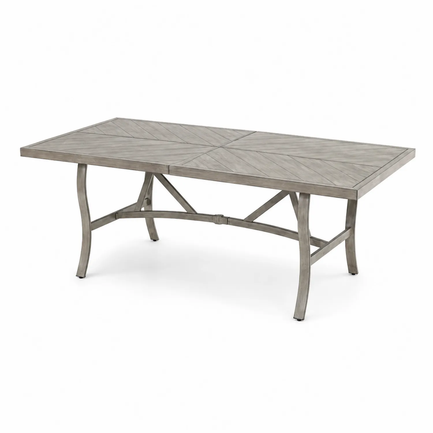Table de jardin en aluminium et bois gris 180x90 cm