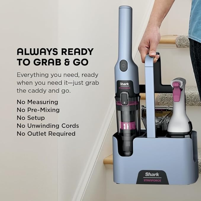 Shark StainForce Handheld Spot & Stain Cleaner with Storage Caddy & Crevice Tool - HX101
