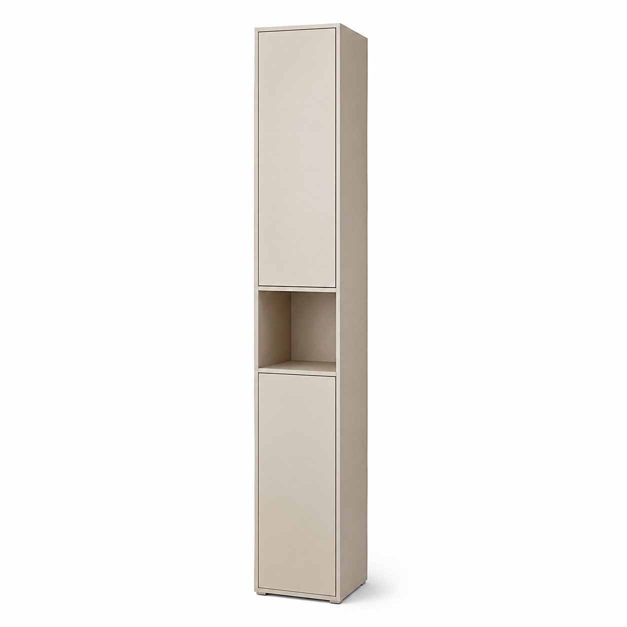 Schmaler Bad-Hochschrank in Sandbeige für kleine Bäder 30 x 170 x 28 cm-Roomzenith
