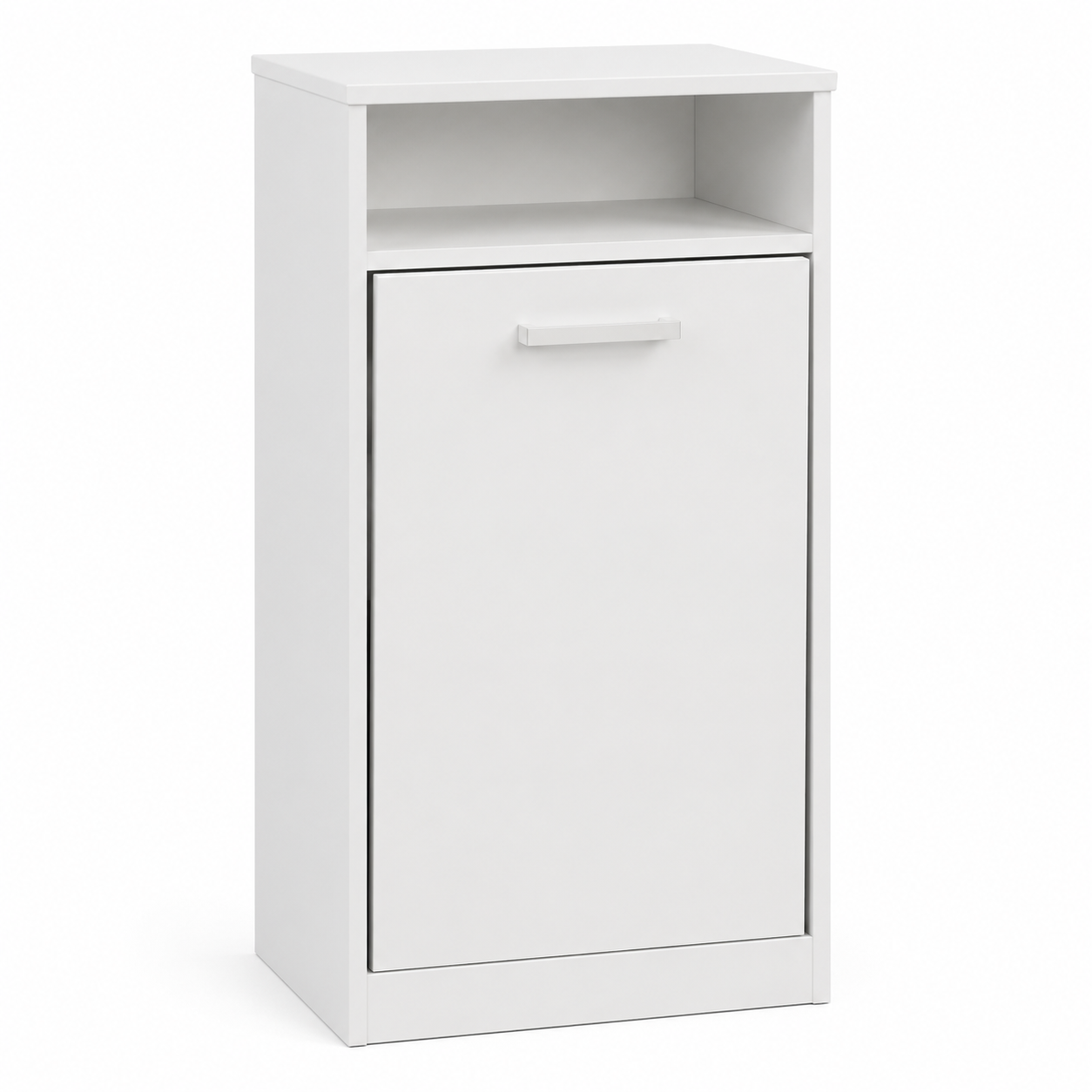 Wäscheschrank in Mattweiß mit herausnehmbarem Wäschekorb 50 x 95 x 35 cm-Roomzenith