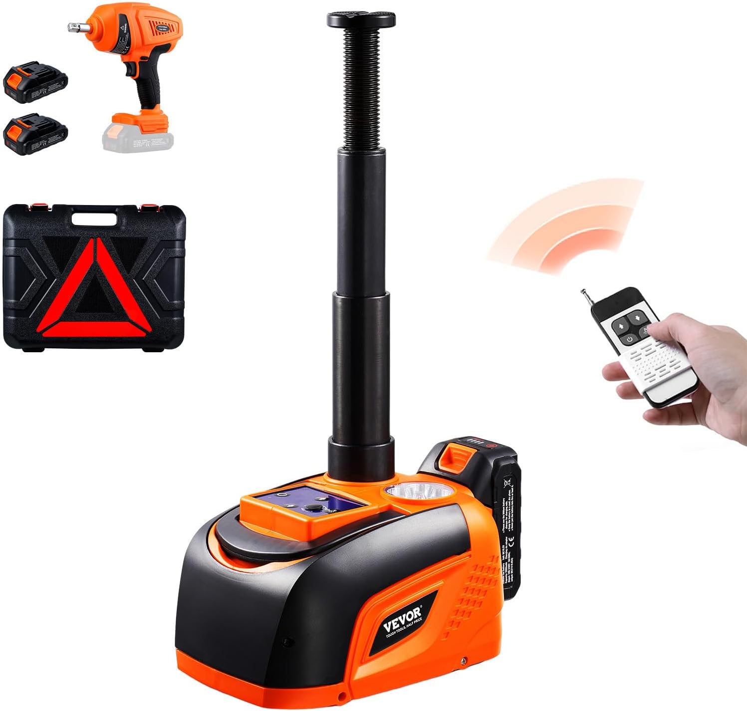 Electric Car Jack, 5 Ton/11023 LBS Hydraulic Jack Lift with Electric Impact Wrench, Built-in Inflatable Pump, and LED Light for SUV MPV Sedan Truck Change Tires Garage Repair