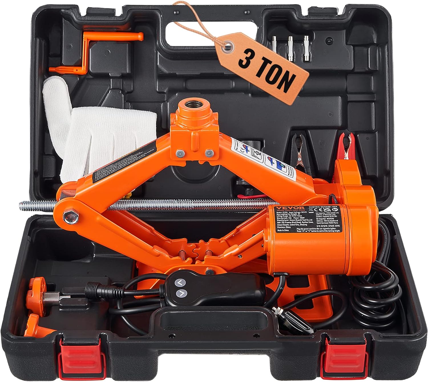 Electric Car Jack, 5 Ton/11023 LBS Hydraulic Jack Lift with Electric Impact Wrench, Built-in Inflatable Pump, and LED Light for SUV MPV Sedan Truck Change Tires Garage Repair