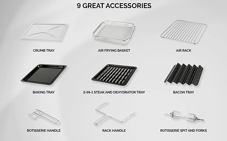Accessories, Air Frying basket, baking tray, air rack