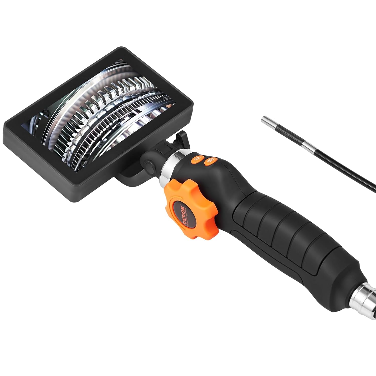 Two-Way Articulating Borescope with Light, Inspection Camera with 0.25" Lens, 5" IPS HD Screen, Flexible Mechanic Fiber Optic Snake Scope Cam for Wall Automotive Engine Inspect-4.9FT