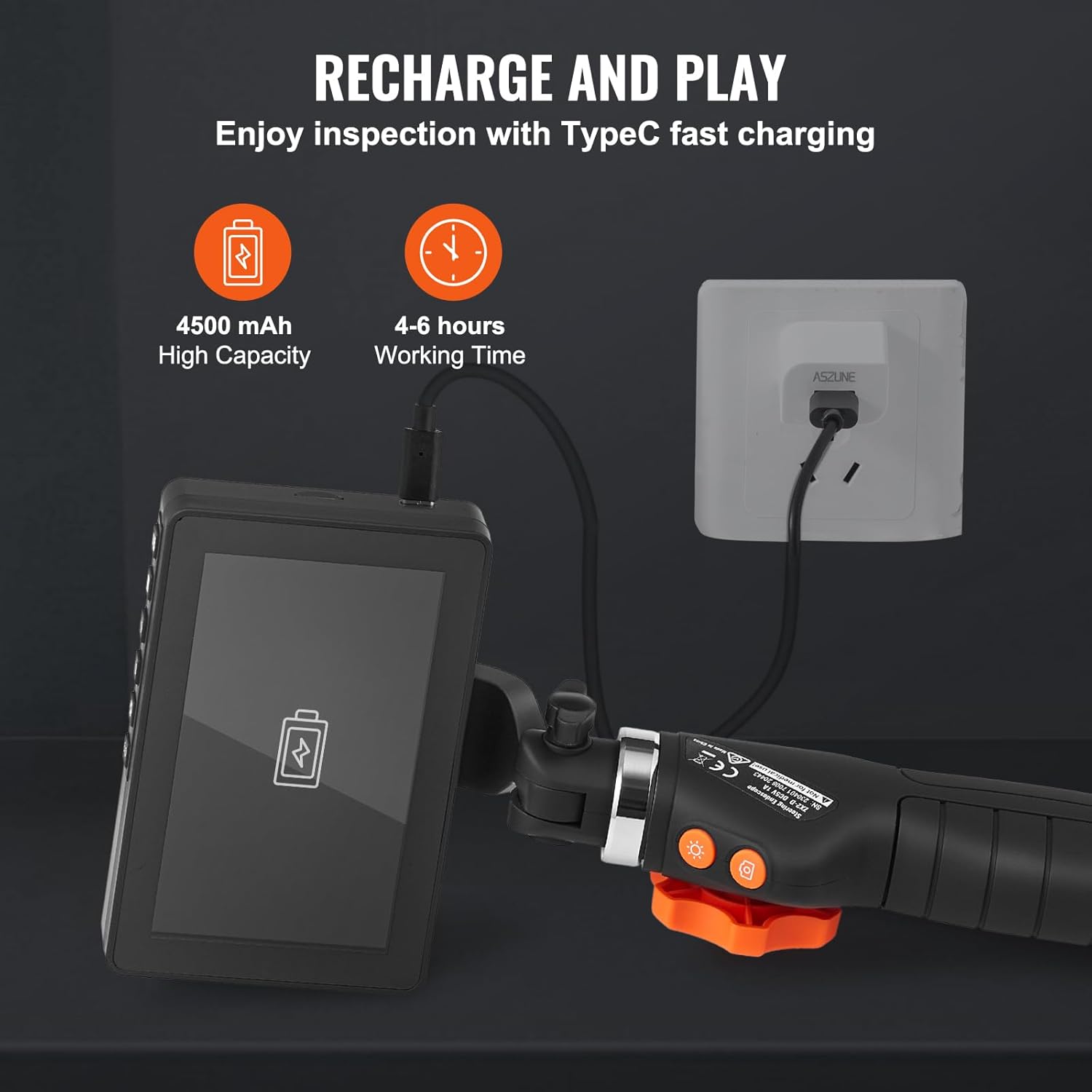 Two-Way Articulating Borescope with Light, Inspection Camera with 0.25" Lens, 5" IPS HD Screen, Flexible Mechanic Fiber Optic Snake Scope Cam for Wall Automotive Engine Inspect-4.9FT