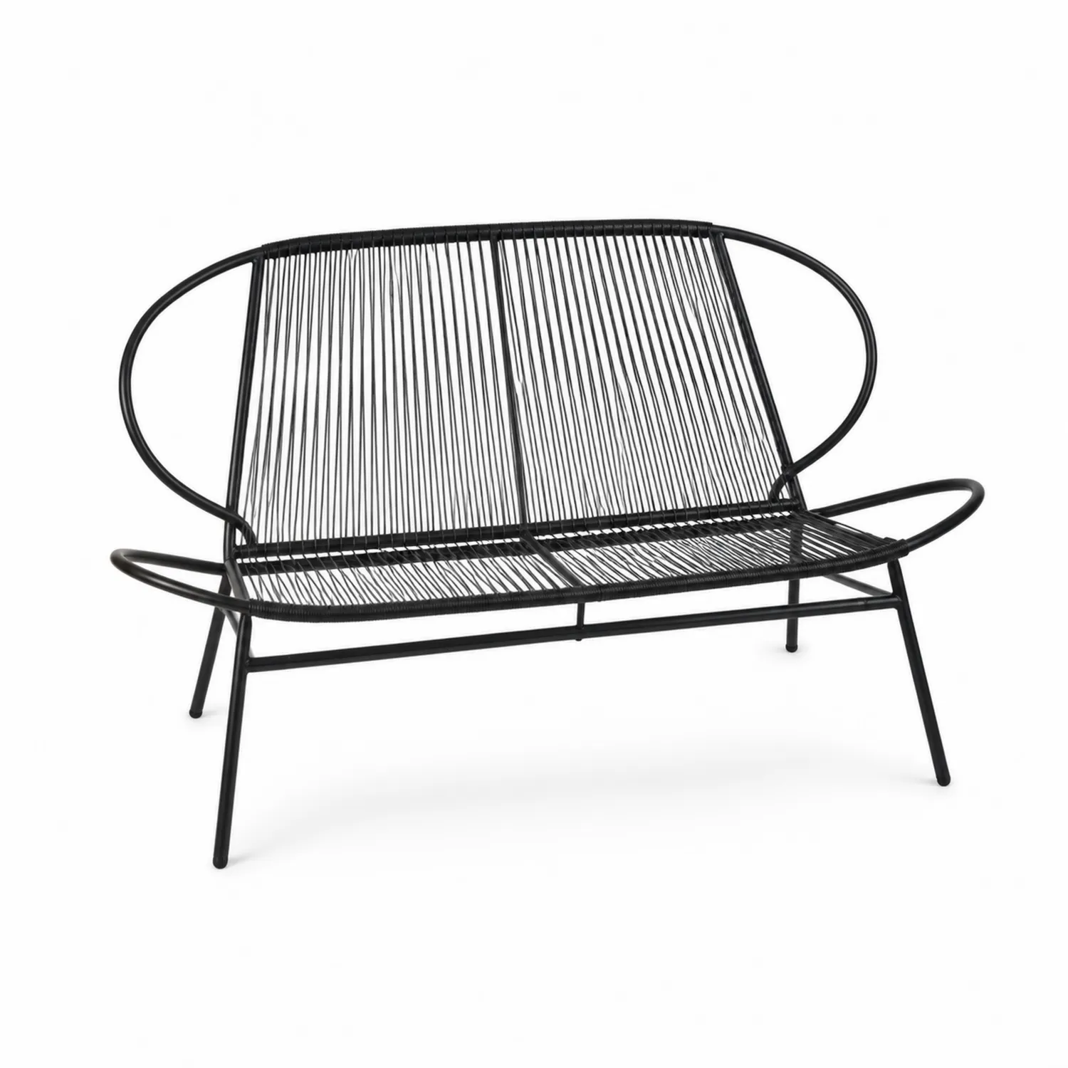 Banc en Métal et Polyéthylène Noir-Elpitorin
