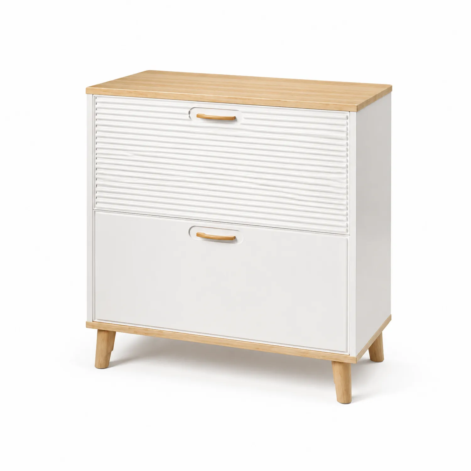Meuble à chaussures en bois et MDF blanc 80x70x30 cm-Elpitorin