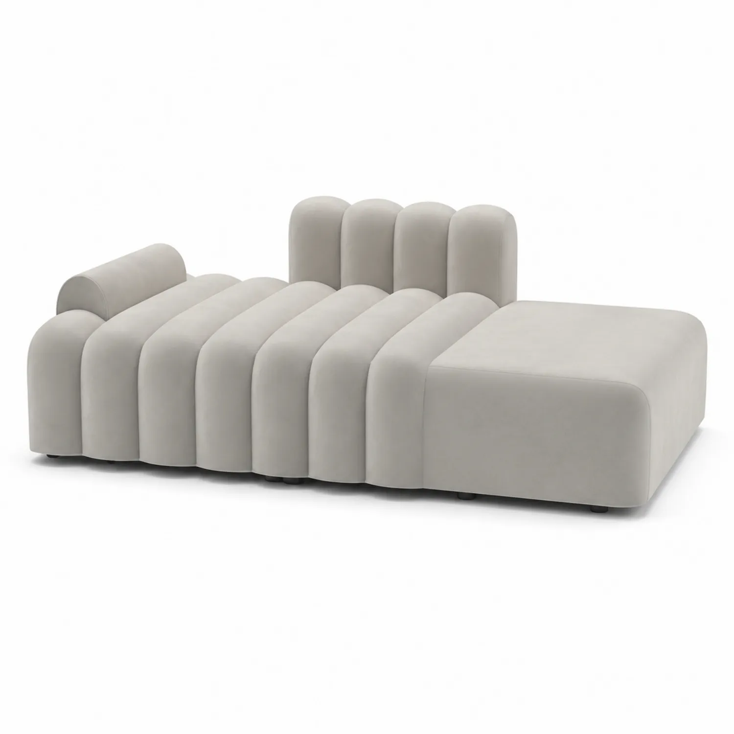 Méridienne velours beige 200x80x70 cm-Elpitorin