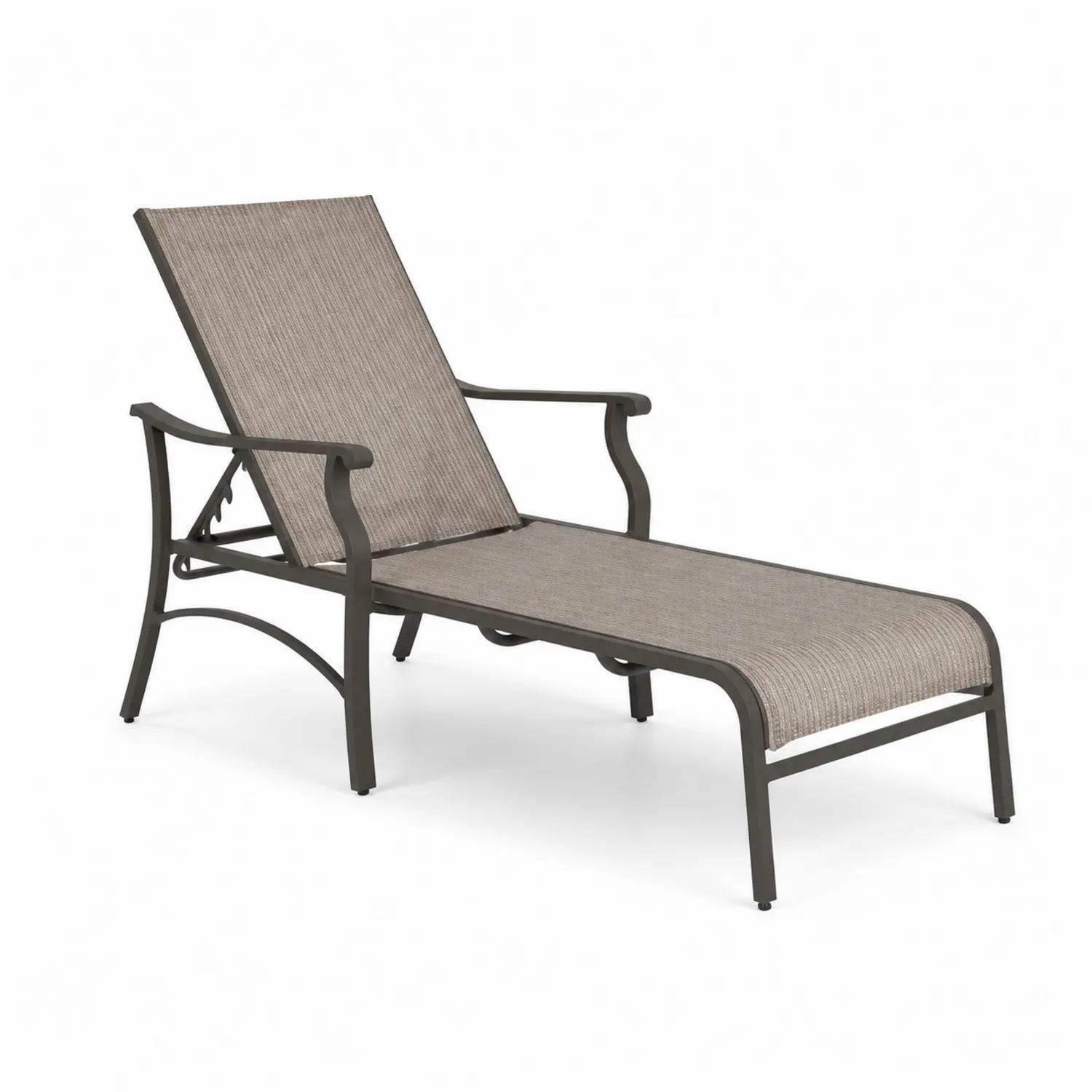 Chaise longue en aluminium et textilène réglable 195x65x35 cm Gris-Elpitorin