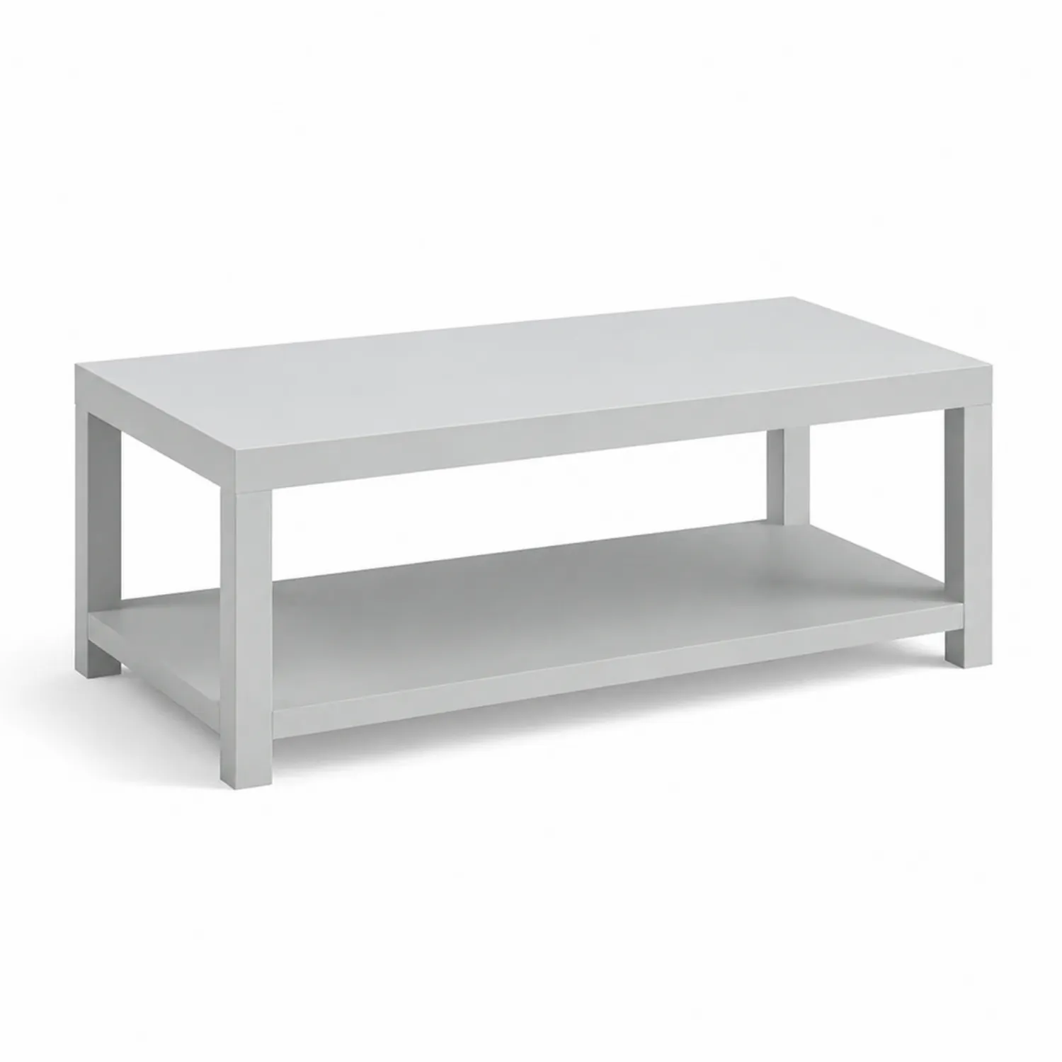 Table basse en bois gris avec étagère 100x50x45 cm-Elpitorin