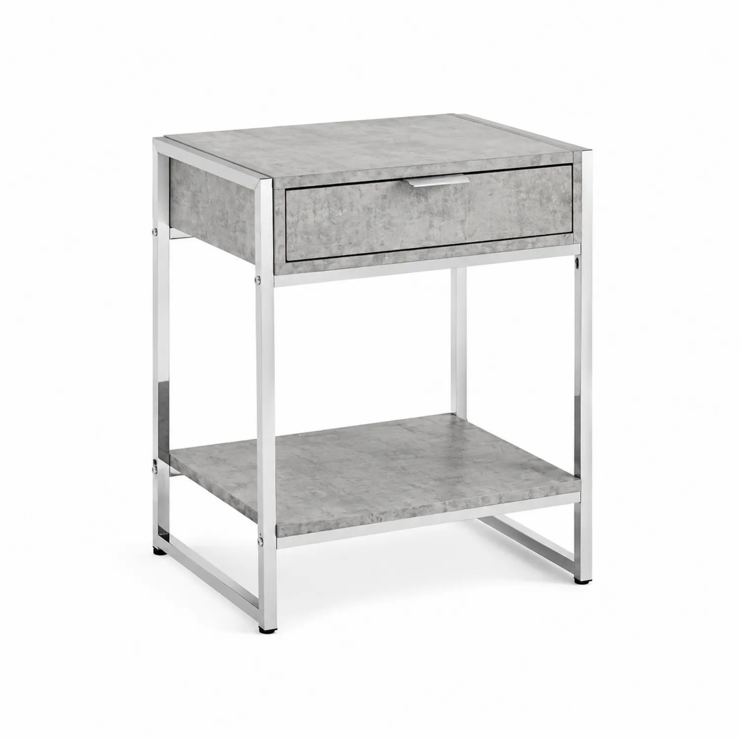 Table d'appoint en métal avec tiroir Gris-Elpitorin